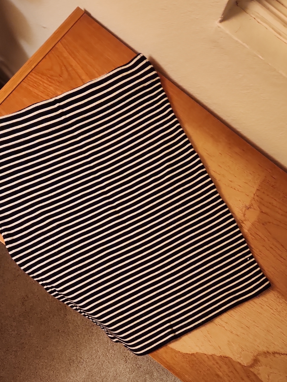Madewell Black and White Striped Pencil Skirt